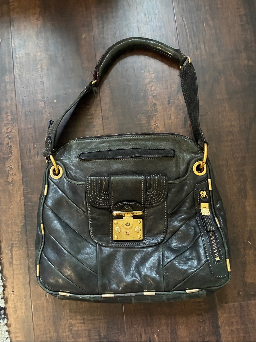 Juicy Couture Black Shoulder Bag with Gold Hardware authentic!!!!